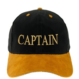 4sold 100% Cotton Yachting Baseball Cap Captain Black Gold (Captain)
