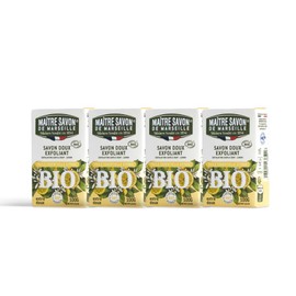 [Value Set of 4] Maitre Savon de Marseille Savon de Marseille Savon de Exfoliant Bio Lemon 3.5 oz (100 g), Bio Soap, Eco-Friendly