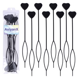AxiyanX Quick Topsy Tail Hair Tool,12pcs Hair Beader Tool for Braiding Hair Beads on Braids,Hair Pull Through Tool for Kids Girls Styling Hair Topsy Tail Ponytail Styling Maker (Black-12pcs)