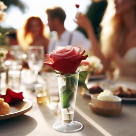 Amazing Abby - Vanessa - 6-Pack Acrylic Bud Vases, Plastic Flower Vases for Wedding Centerpieces, Home Decorations, Office Ornaments, Shatter-Proof, 5" (H)