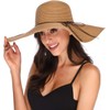 Lanzom Womens Wide Brim Straw Hat Floppy Foldable Roll up