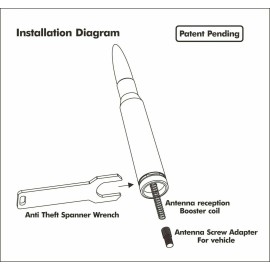 VMS RACING Anti-Theft Chrome Pink Tip 50 Caliber Bullet Stubby Antenna For Jeep Wrangler