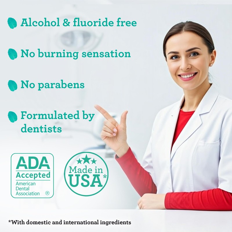 GuruNanda Fresh Breath Mouthwash, ADA-Accepted, Alcohol & Fluoride-Free, Sodium Chlorite,