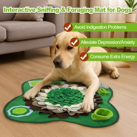 Adpartner Pet Snuffle Mat for Dogs, Interactive Dog Foraging Mat Slow Feeding Pad for Encourages Natural Foraging Skills, 20"x20" Soft Pet Feed Game Treat Dispenser Toy for Small Medium Dogs