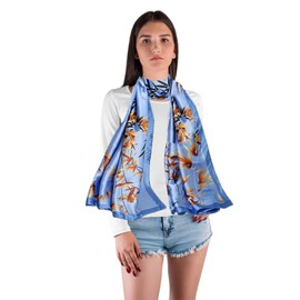 FAIRYGATE Women's Silk Scarf Elegant Lightweight Long Anti Allergy Cloth Sun Protection 90 x 180 cm, D18033