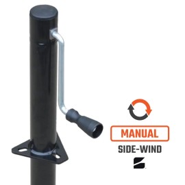 Bastion Distribution Side-Wind Manual Crank Trailer Jack w/ Footplate, 5000lb Cap., 6-Month Warranty