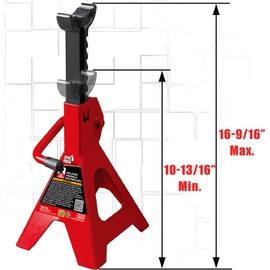 BIG RED AT42002R-2 Torin Steel Car Jack Stands (1 Pair): 2 Ton (4,000 lb.) Capacity, Red