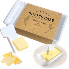 [KOTOBALEINE] Butter Case with Cutters Difficult to Stick to Blades, Made in Japan, Cut to Approx. 0.4 oz (10 g), Butter Cutter Case (7.1 oz (200 g), 5.3 oz (150 g) Butter) Container