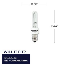 Bulbrite KX40/E12 40W KX-2000 Krypton/Xenon T3 Clear Bulb, Candelabra Base (Clear 2 Pack)