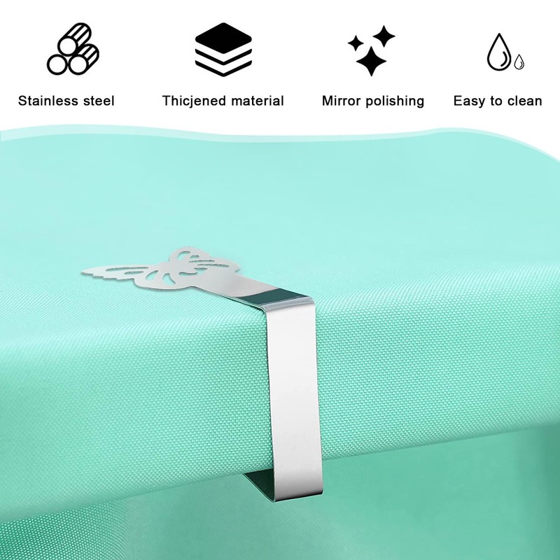 SANOU Tablecloth Clips for Table Cloth Clips, Stainless Steel Tablecloth