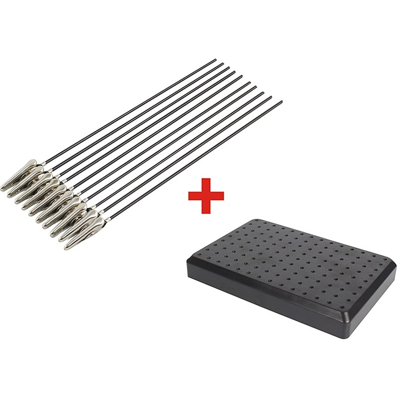 Shiwaki 10 Piece Alligator Clips with Base Holder for Airbrush