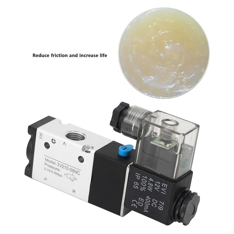 1/4in NPT Pneumatic Solenoid Valve 2 Position 3 Way IP65
