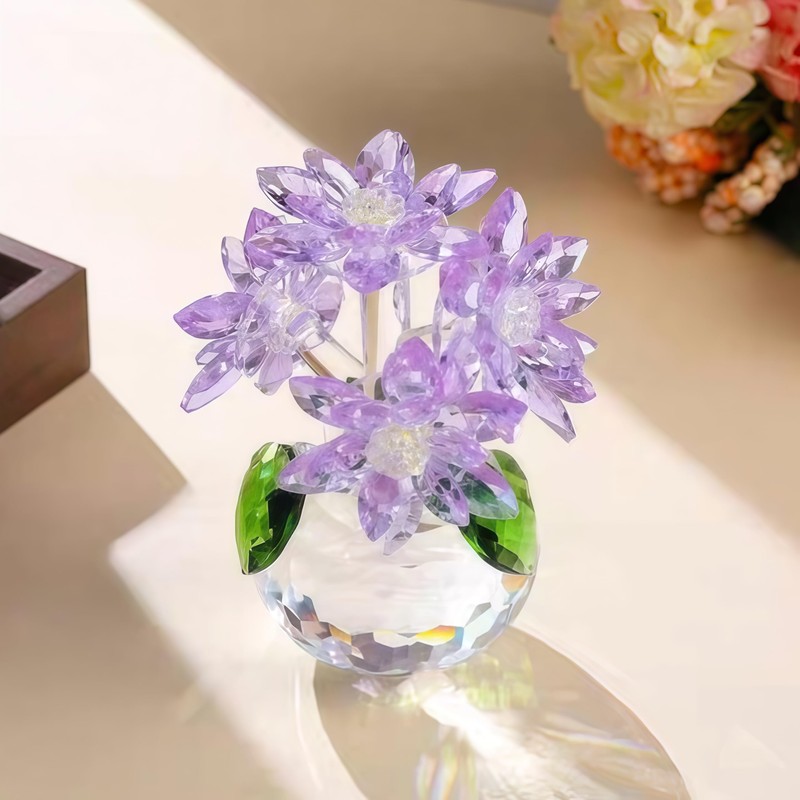 Ｋ9クリスタル クリスタルフラワー 蓮の花 誕生日プレゼント 結婚記念日プレゼント バレンタインデー 置物 インテリア ガラス プレゼント