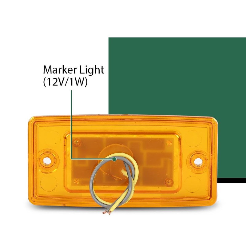 LQI 5pcs Rectangle Cab Light 6 LED Amber Top Roof