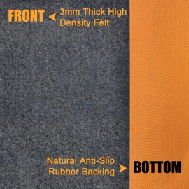 Felt and Rubber Backing Rug Pad, 10'x14'9"(300x450cm) Non-Slip Rug Pad, 1/8” Thick, Under Area Carpet Protective Cushioned Pads, Rug Gripper Suitable for Hardwood Floors, Keep Rugs in Place