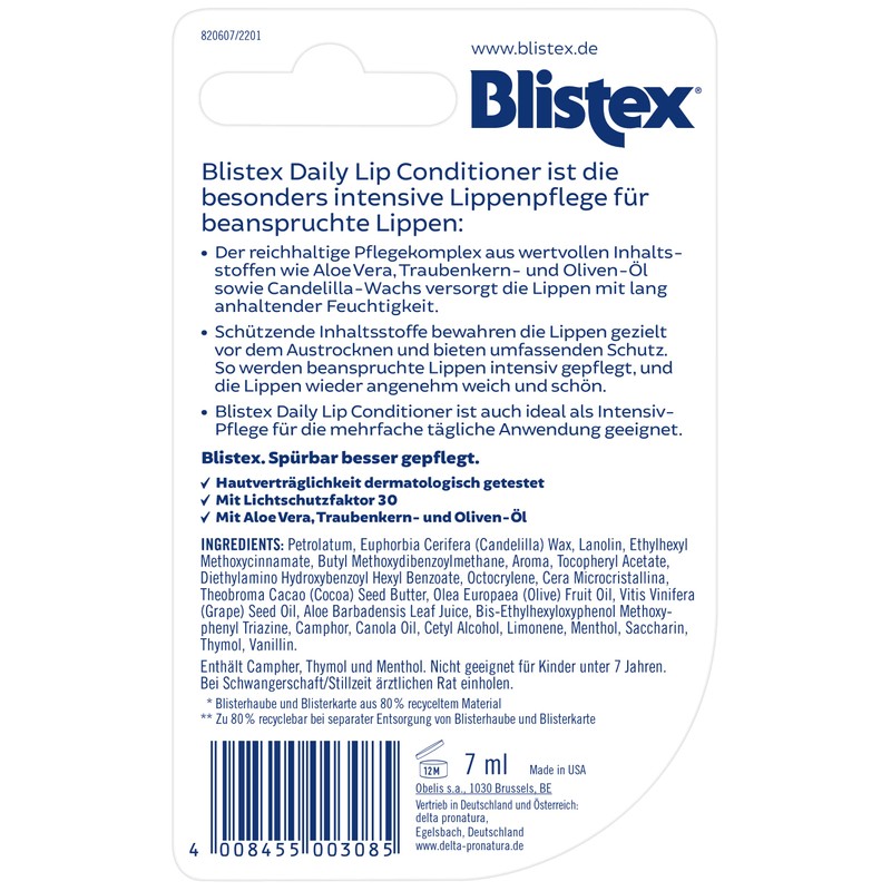 Blistex Conditioner for Intensive Lip Balm Pack of 1