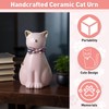 Duuclume Handcrafted Ceramic Cat Urn for Ashes,Cat Statue Funeral Memorial