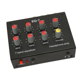 7 Band Equalizer, Volume Adjustable Car Headphone Amplifier with 2 Channels,Input Output, for Car Boat Motorcycle