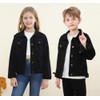 Cromoncent - chamarra vaquera clásica para niños y niñas, negro