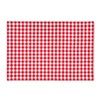 Robust red chequered cotton placemat in chequered vichy pattern with