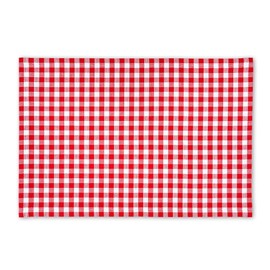 Robust red chequered cotton placemat in chequered vichy pattern with wrinkle protection, non-iron (2 pieces)