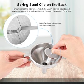 Sovol 3D Printer Stainless Steel Filter Funnel Resin Filter Cup for UV Resin, Double-Strainer Filter for 3D Printing Liquid, Photosensitive Resin Metal Recycle Filter for SLA/DLP/LCD