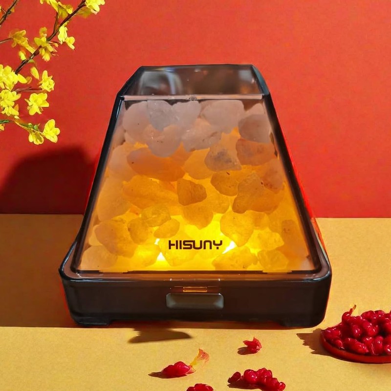 HISUNY Himalayan Salt Lamp, Mini Natural Salt Rock Night Lamp,