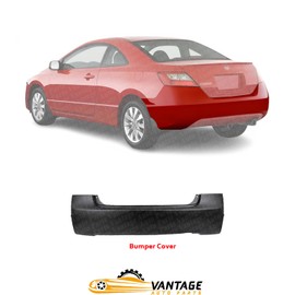 Vantage Auto Parts - Rear Bumper Cover Compatible with Honda Civic Sedan 2006-2011 | Direct Replacement | Primed | Plastic | 04715SNAA90ZZ | HO1100235