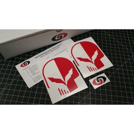 C7 Skull Two-Face Decal Corvette Jake Skull Sticker Z06 Z07 LT1 LT4 Select Color: (Gloss Red)