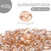 HAKACC 450 g Glass Nuggets Pink Decorative Glass Stones Mancala