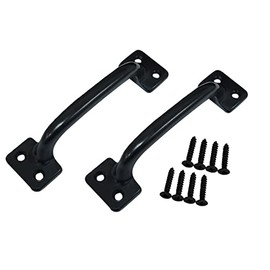 QCAA Soild Brass, 4-7/8", Heavier Sash Lift Pull, Traditional Type, Matte Black, 2 Pack, Made in Taiwan