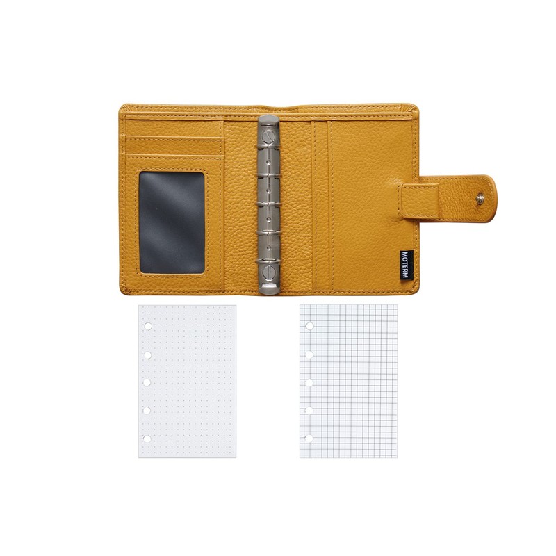 Moterm A8 Regular Rings Planner - Genuine Leather Binder Organiser