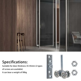 Bstinay Dia 24mm Steel Silver Sliding Track Roller Hanging Double Wheel Rail Hanging Trolley H4-3