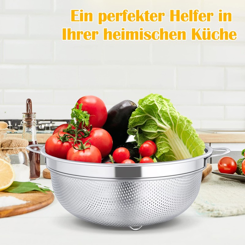 Onader Stainless Steel Pasta Strainer Kitchen Strainer with Handles, Metal