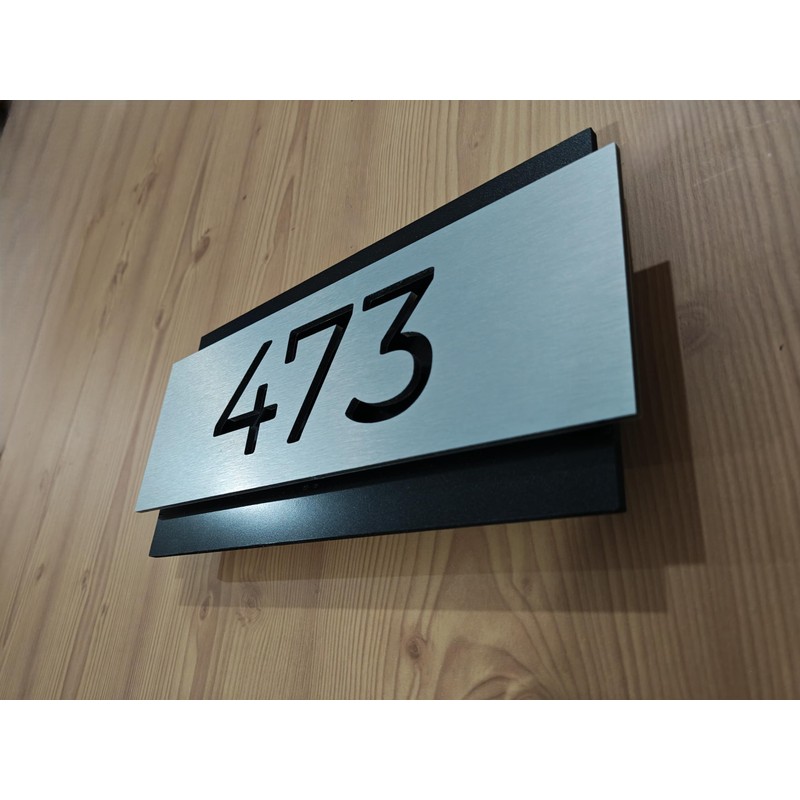Número para Casa Moderno, Placa Doble de Aluminio y PVC,