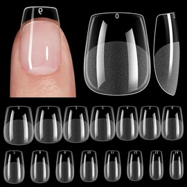 ZIFUTON Xs Short Coffin Nail Tips - Soft Gel Tips Tips for Gel Nails 450 Pieces 15 Sizes Artificial Nails Short Ballerina Press On Nails Short, Full Cover Nail Tips for Nail Studios Starter DIY
