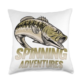 Angler, Fischer, Angel Fish Fish Outifts And Gifts Angel, Angler Fisherman Outfit Bass Fishing Throw Pillow, 18x18, Multicolor