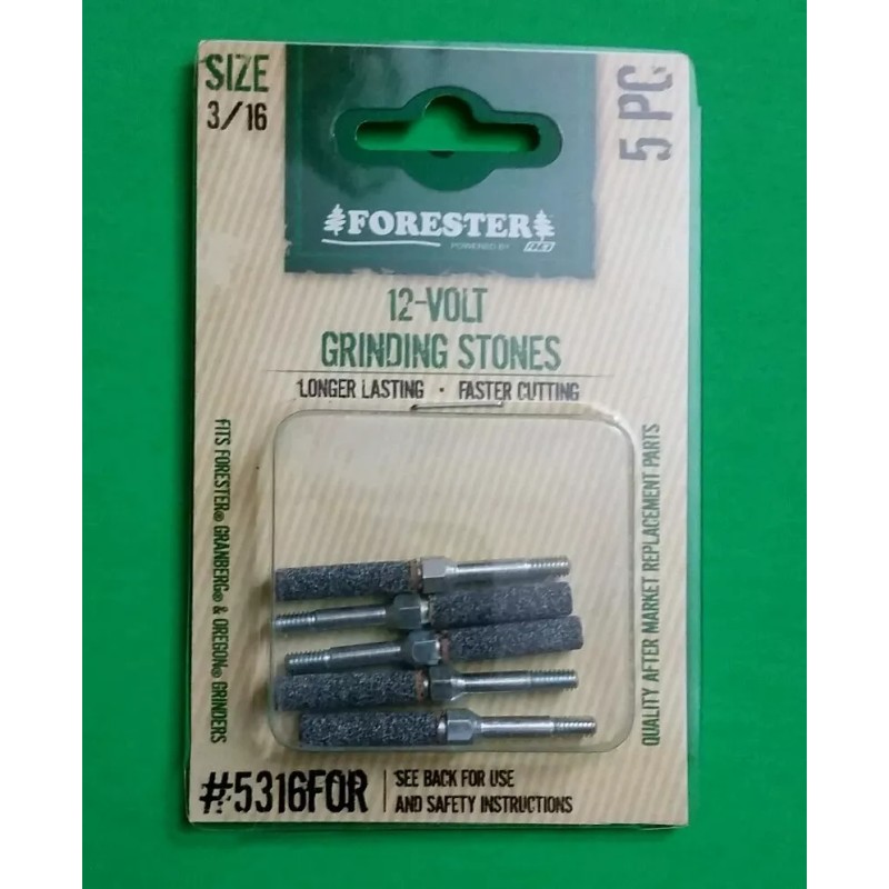 Forester 3/16 5 PACK CHAINSAW SHARPENING STONE THREADED FITS GRANBERG