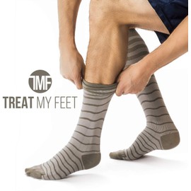 3 Pairs of Compression Socks for Women & Men Knee High Compression Socks - Relieve Calf & Leg Pain - Graduated to Boost Circulation & Reduce Edema Swelling, Nurse & Runner Recommended - (Striped, L)