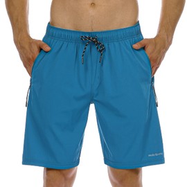 HODOSPORTS Traje de baño sin Forro para Hombre, Secado rápido, con Bolsillos con Cierre, Azul eléctrico, Large