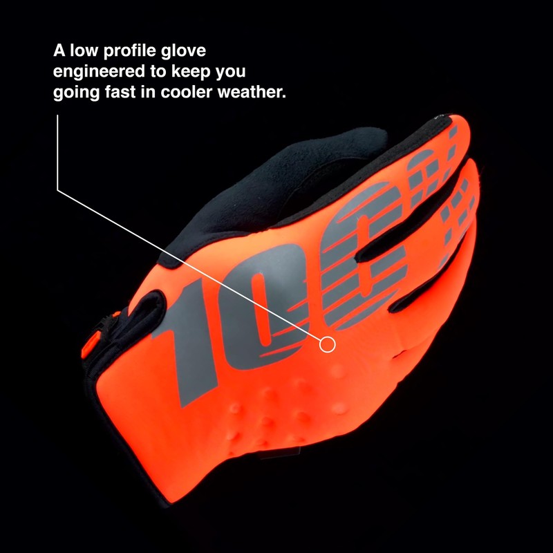 100% Brisiken Cold Weather Full Finger Cycling Gloves - Red