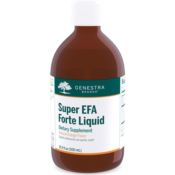 Genestra Brands Super EFA Forte Liquid | Fish Oil Formula to Support Cognitive, Cardiovascular, and Joint Health | Natural Orange Flavor | 16.9 fl. oz.