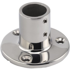 OPIOL QUALITY® Railing Foot Round 90° for Pipe 25 mm Made of Stainless Steel A4 V4A (2 Pieces) Railing Fitting Roof Fitting Bracket Base Plate Wardrobe Boat Railing