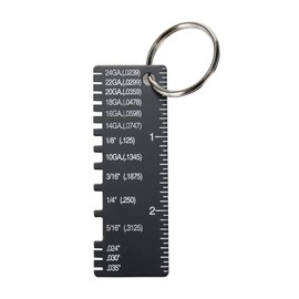 Risbay Wire/Metal Sheet Thickness Gauge,Stainless Steel Welding Gage Plated Size Inspection Tool,Black(72×25mm),1PCS