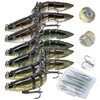 Matymats 6pc Pike Fishing Lures - Multi Jointed, Slow Sinking,