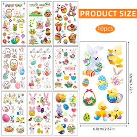 Pack of 10 Easter Egg Stickers, Easter Egg Rabbit Stickers, Easter Children's Stickers, Egg Rabbit, Lamb and Chick Stickers, Easter Decorations, Easter Bunny Gifts