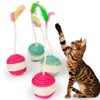 DistriPet Cat Toys, Interactive Toy with Feathers, 4 Pieces of
