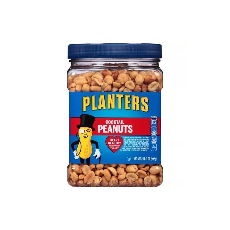 PLANTERS Salted Cocktail Peanuts, 35 Oz Resealable Jar