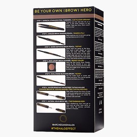 Arches & Halos - Ultimate Brow Hero Kit - Eyebrow Styling Makeup Kit, Pencil, Gel, Shading, Powder, Mousse, Natural and Bold Precise Brow Shaper - Hypoallergenic, Vegan - 7 Pc Kit, Medium