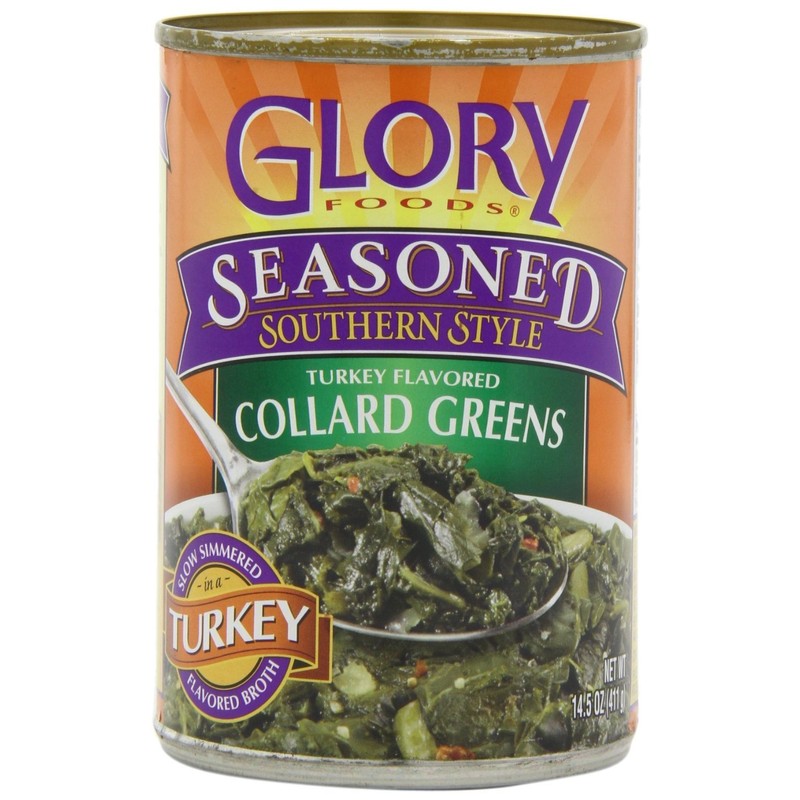 Glory Foods, Seasoned, Collard Greens in Turkey Broth, 14.5oz Can